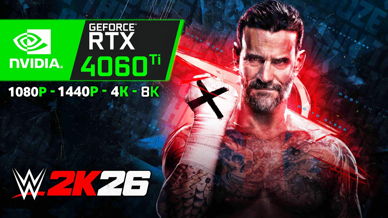 WWE 2K26 on RTX 4060 Ti - 1080p, 1440p, 4K & 8K