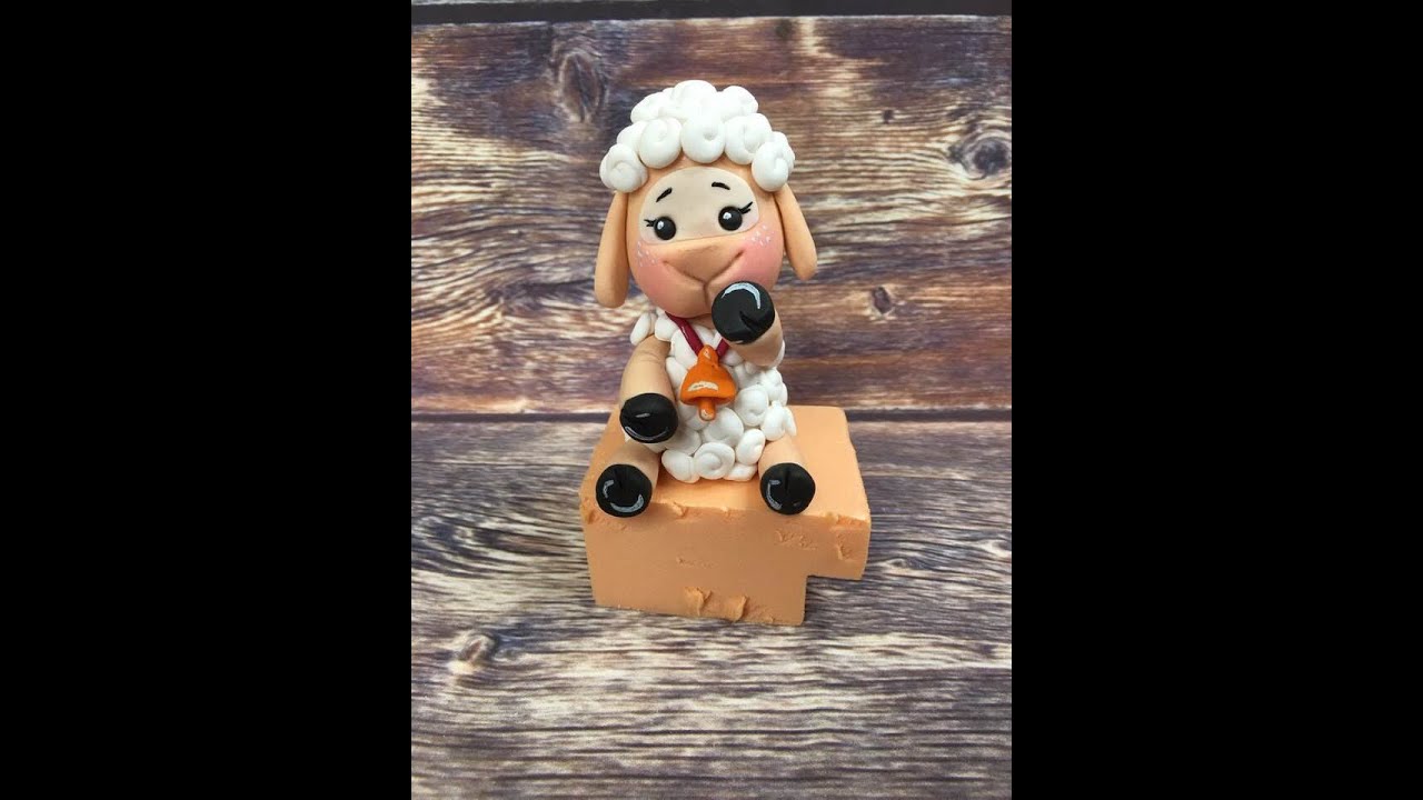 Овечка, барашка из мастики /how to make a lamb cake topper/fazer com que a ovelha bolo topper