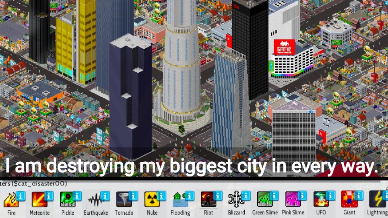 With all the disaster, I am destroying my big Theotown city.