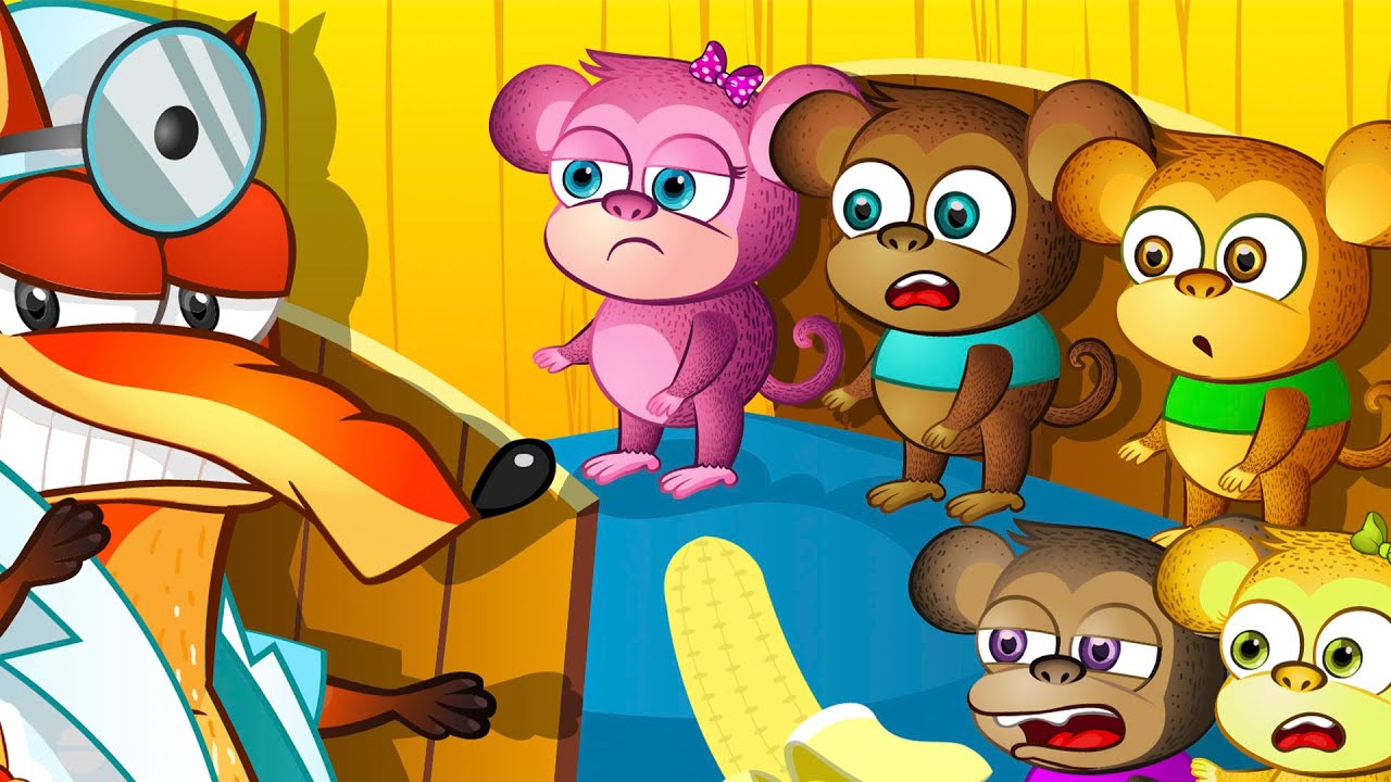 Five Little Monkeys Song + More Nursery rhymes & Children's Song by Fox and Chicken