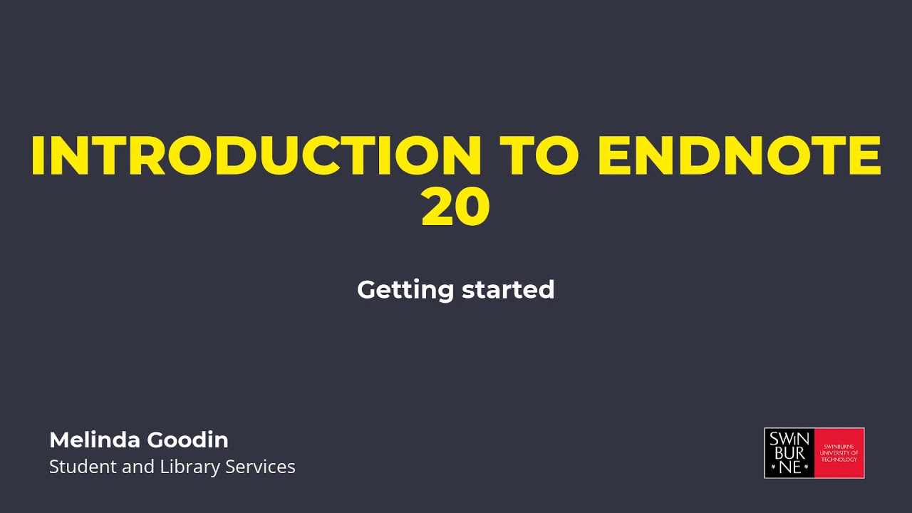Введение в основы EndNote 20 — Начало работы