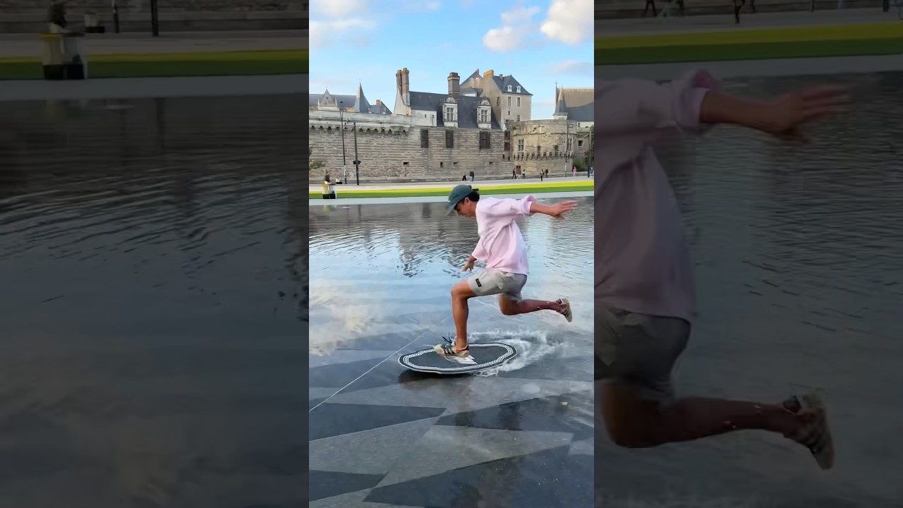 Skimboarding in a CASTLE 🏰