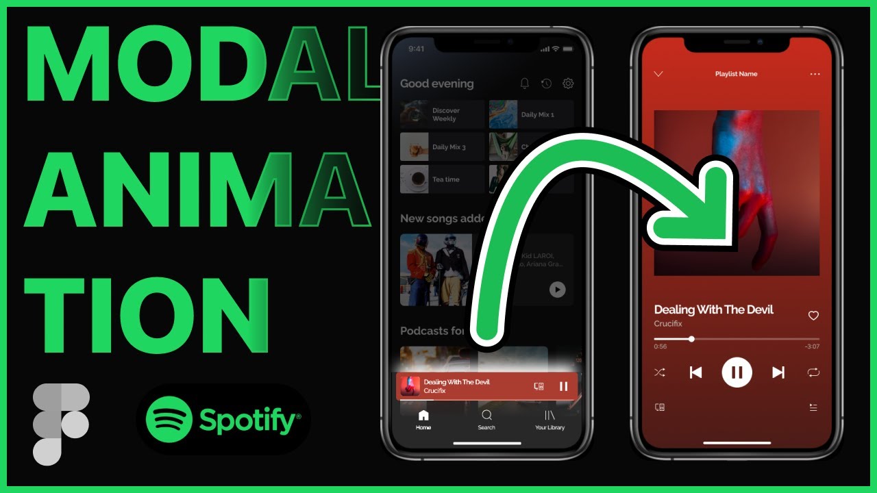 Spotify Player Modal Animation | Figma Advanced Prototyping