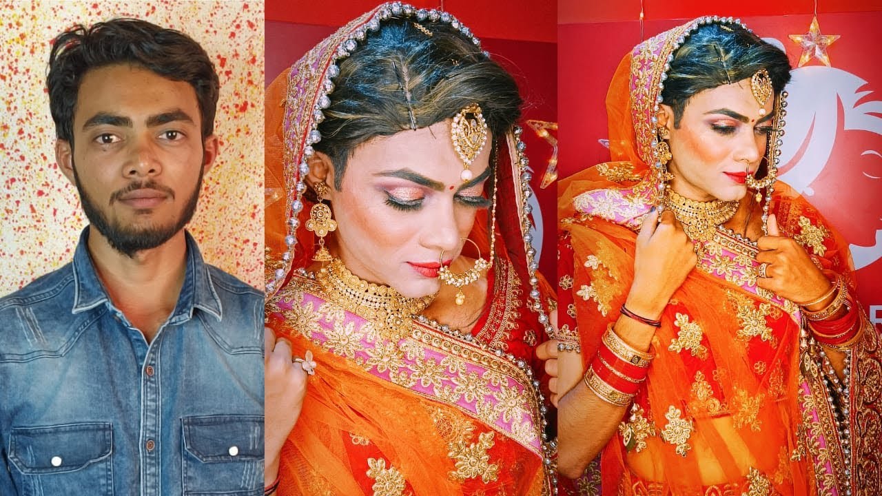 Male to female | Bridal makeup look | Boy to girl | Crossdressing makeup