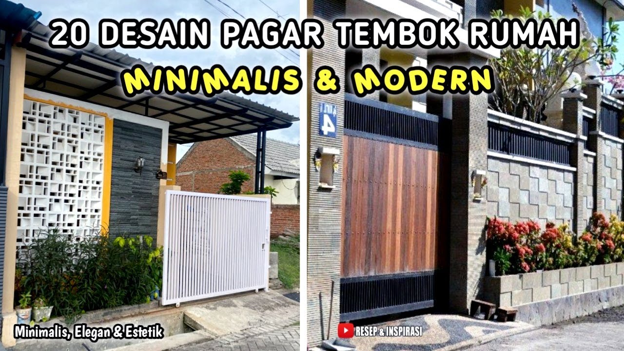 20 DESAIN PAGAR TEMBOK RUMAH MINIMALIS &  MODERN