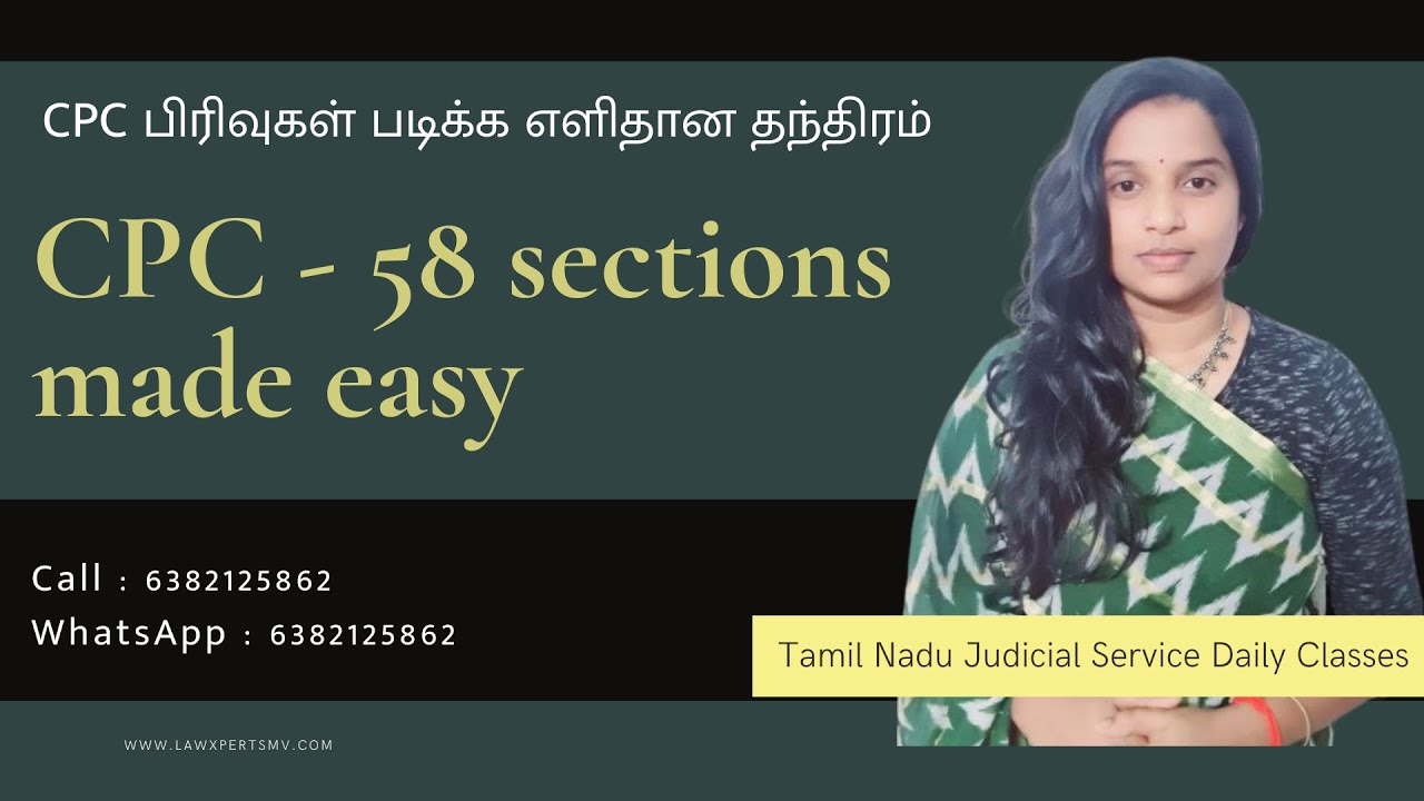 Easy way to remember CPC Sections | Tamil Nadu Judicial Service