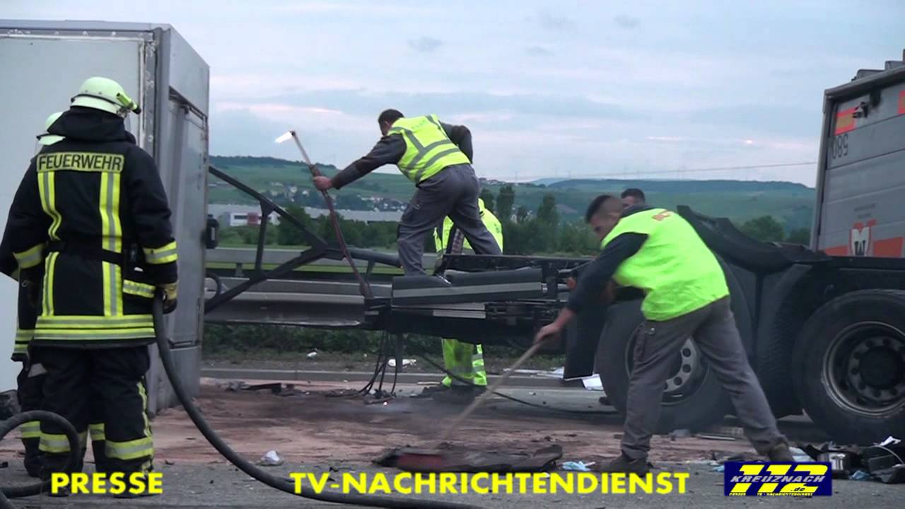 Schwerer LKW Unfall A61 AD Nahetal / AD Kreuznach