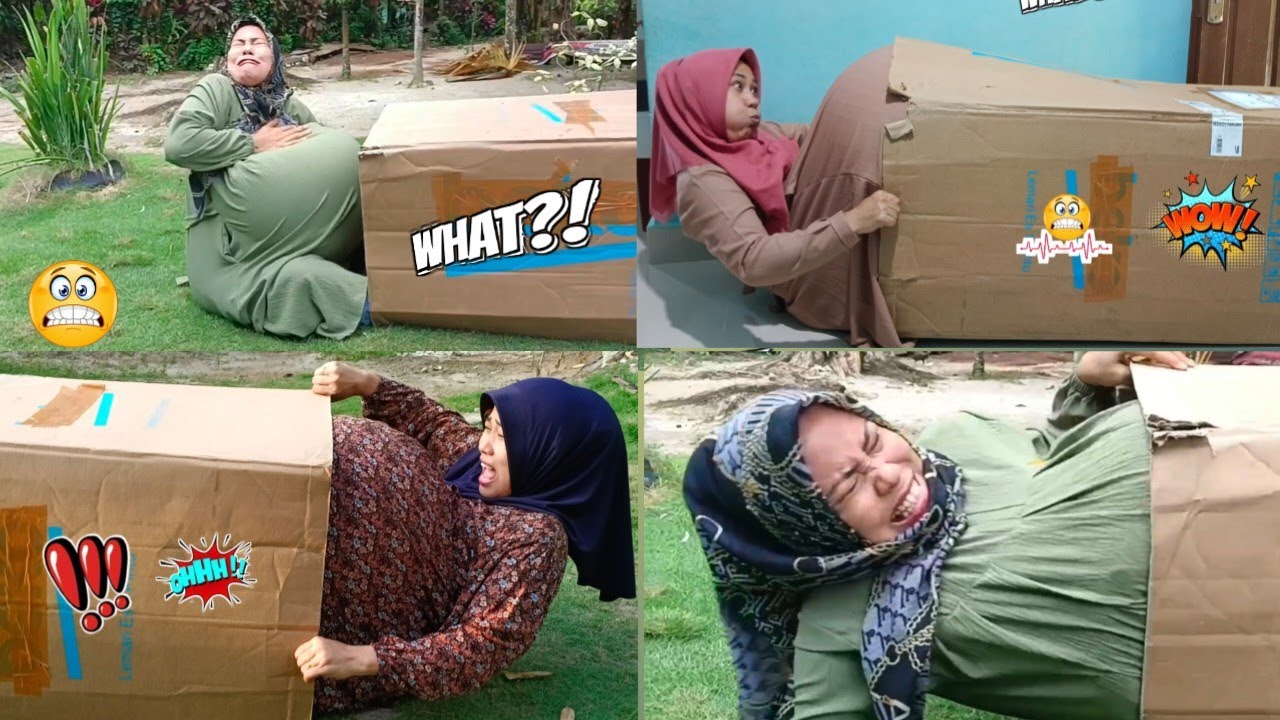 kompilasi vidio lucu💕😂mama masuk kedalam kotak paket jumbo