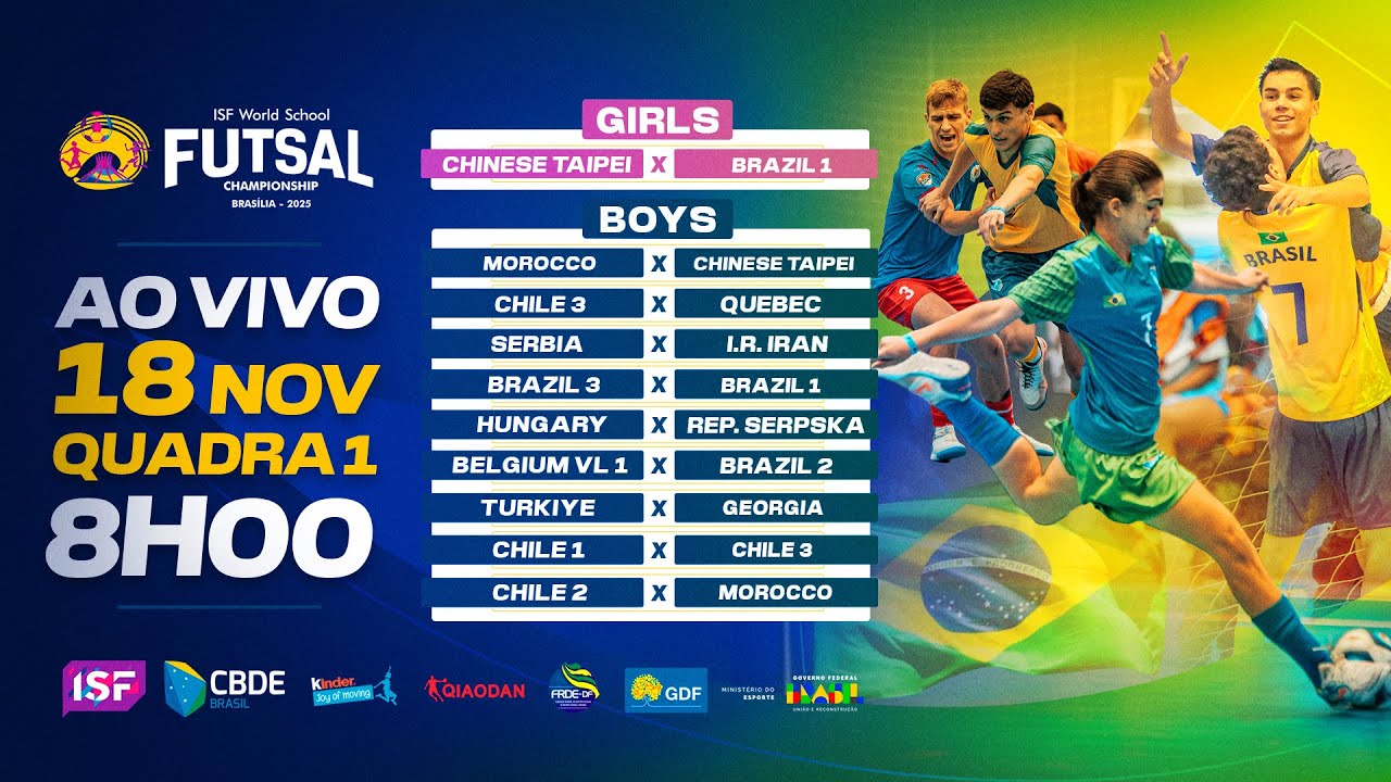 Mundial Escolar de Futsal 2025 - Quadra 1 | Grandes Jogos do Dia 18.11