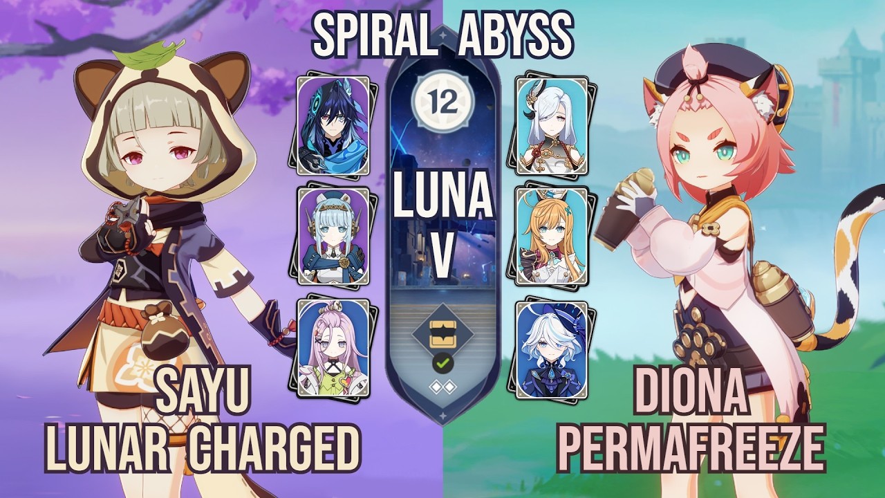 Sayu Lunar Charged x Diona Permafreeze | Spiral Abyss 6.4 / Luna V | Genshin Impact