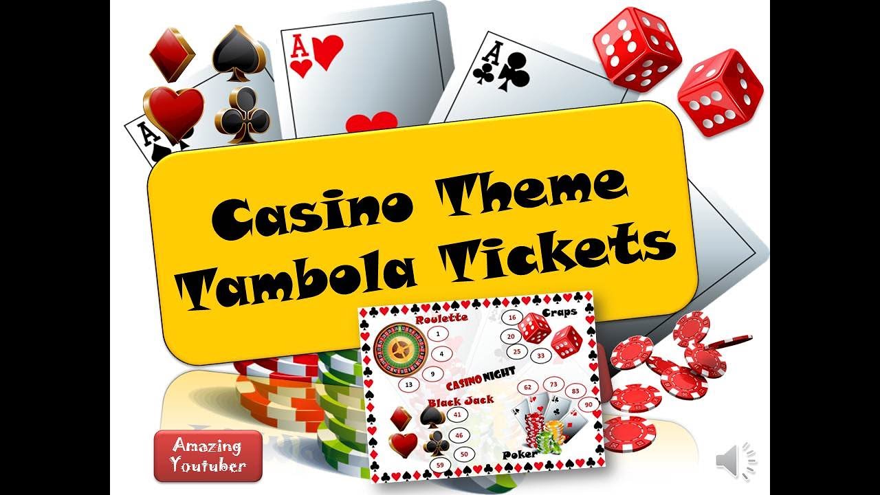 Casino Theme Tambola Or Housie Tickets with interesting dividends ideas for ladies kitty party