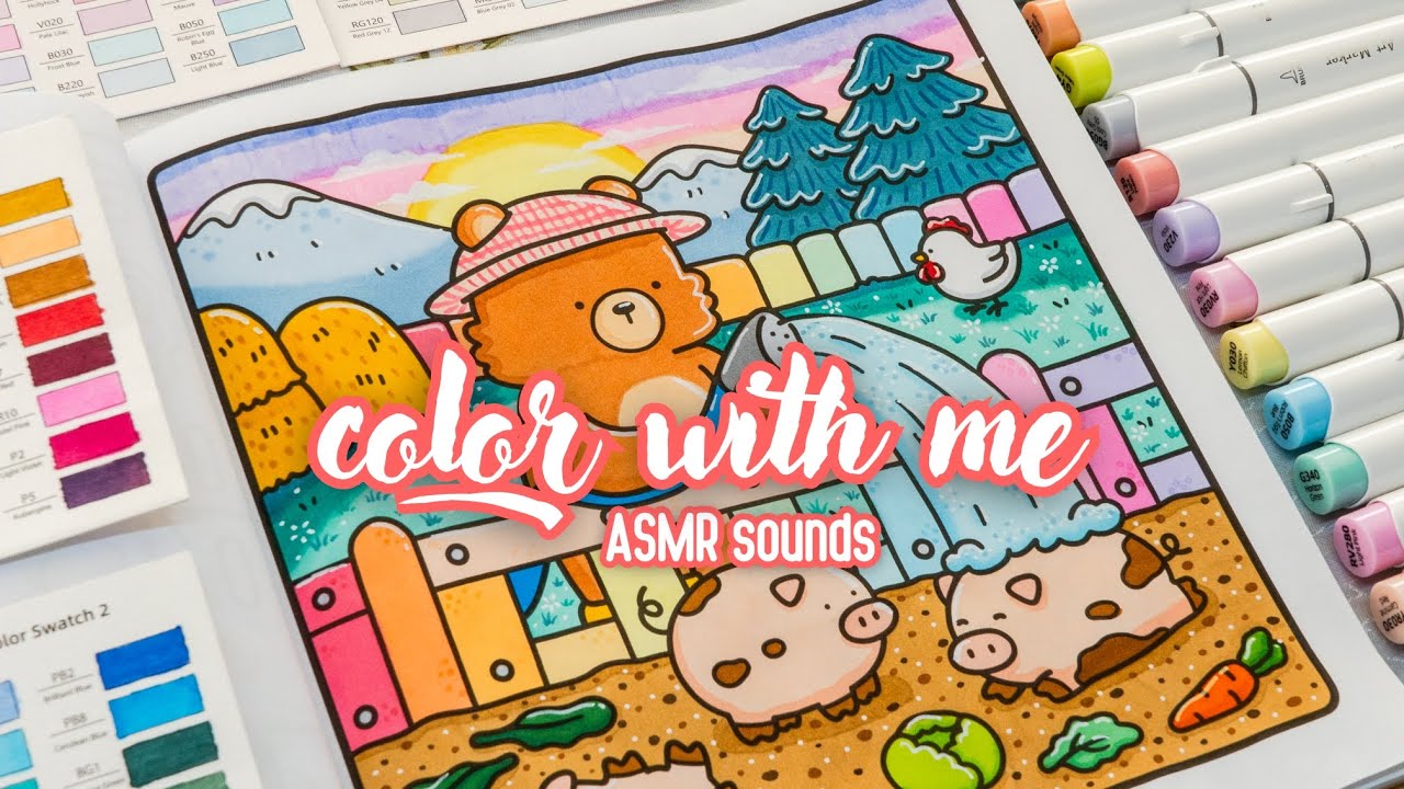 Color with me ASMR 🌄🧡 Comfy Days by Coco Wyo with Ohuhu markers ✍🏻