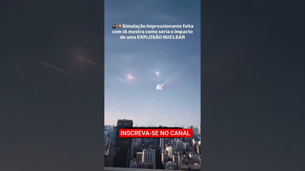 Simula&ccedil;&atilde;o feita por IA de uma bomba nuclear atingindo uma cidade.   #curiosidades #nuclear #ia