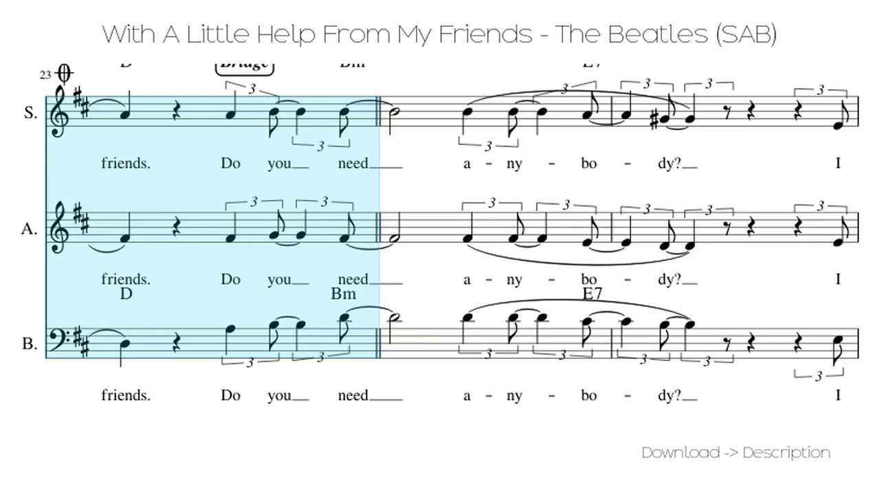 🎶 With A Little Help From My Friends - The Beatles (SAB)