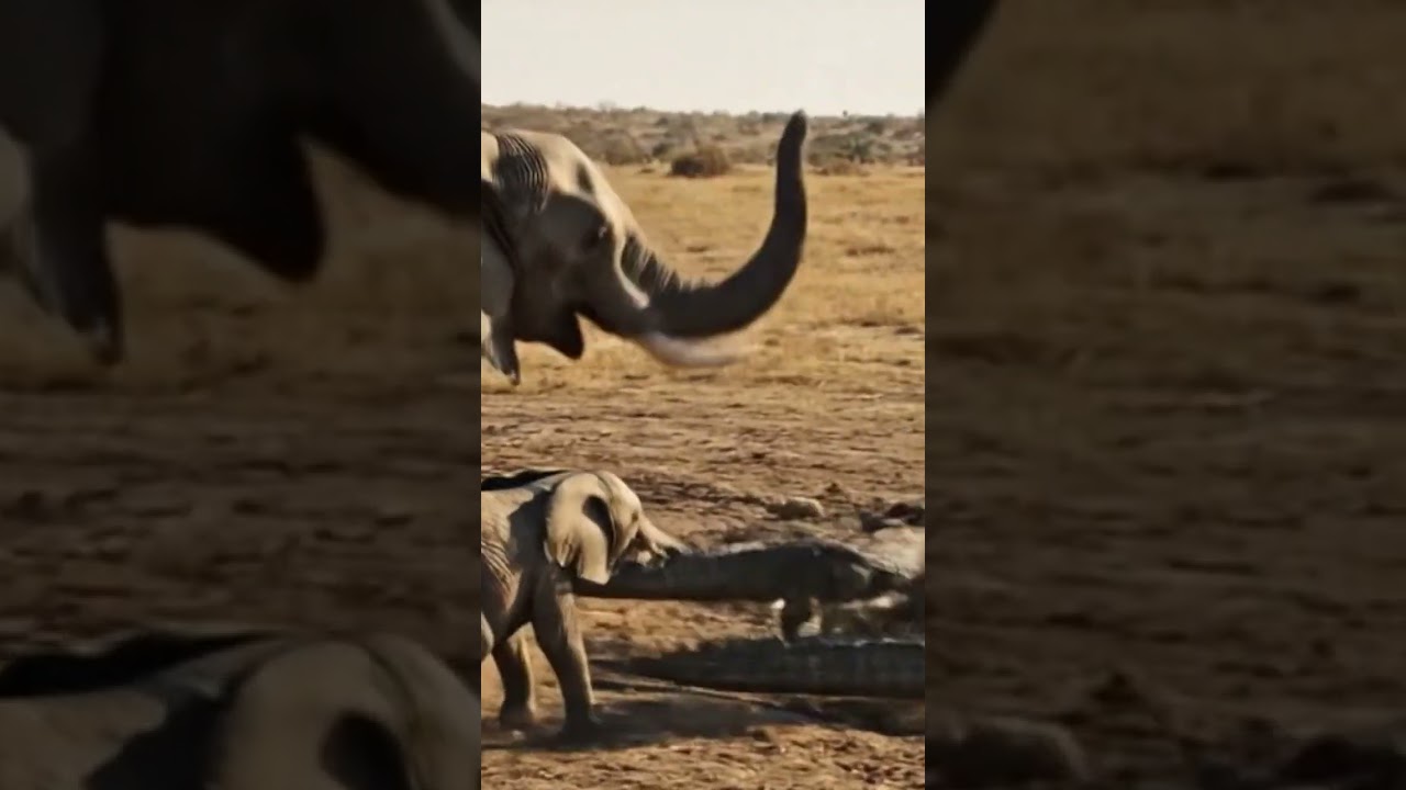 Mother Elephant Charges In to Save Her Baby!