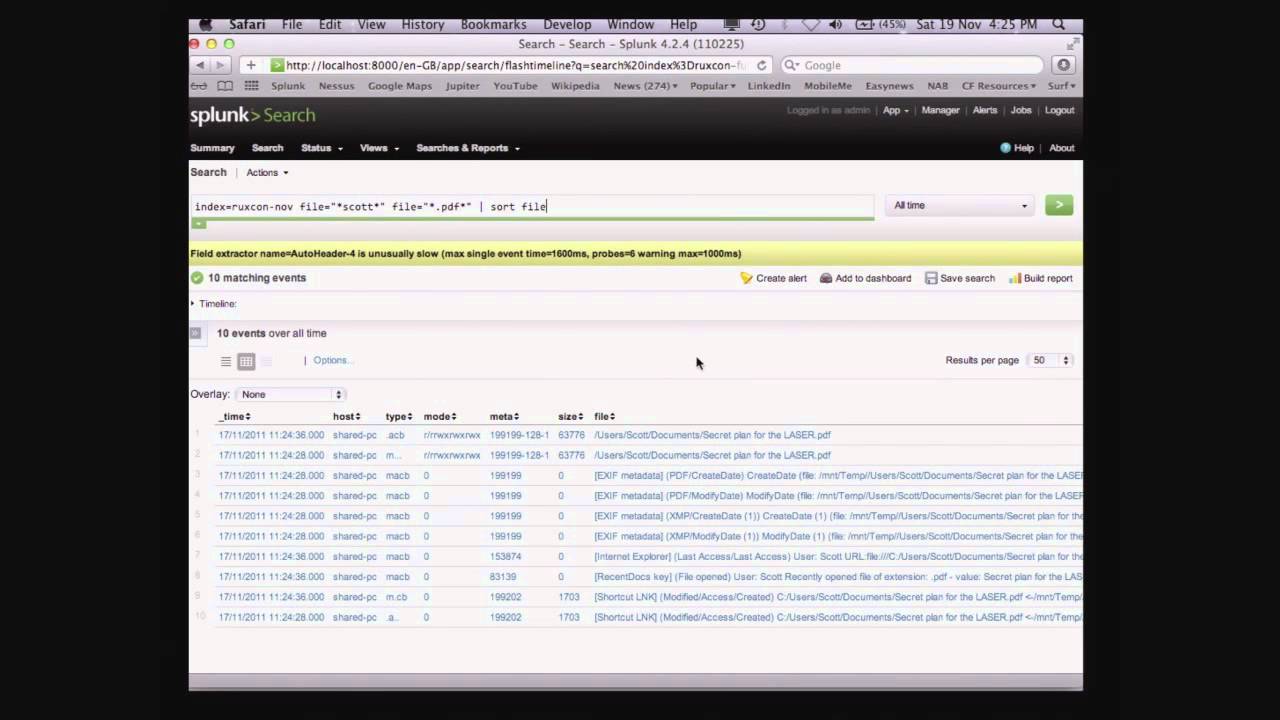 Forensic Timeline Splunking - Nick Klein