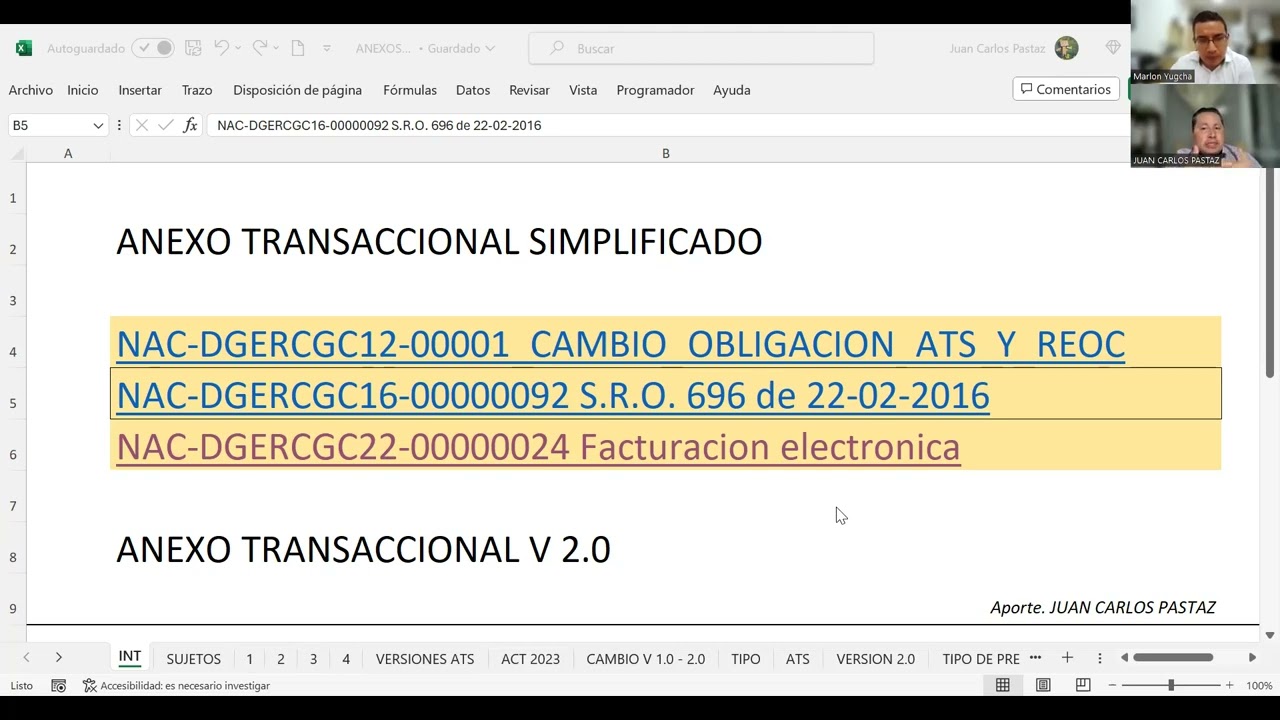 Anexo Transaccional Simplificado (ATS) y su cambio tecnológico