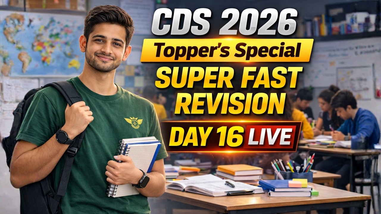 🚨CDS 2026 Last 40 Days Revision Marathon | Day 16 LIVE | Economics, English, Physics & Maths🚨