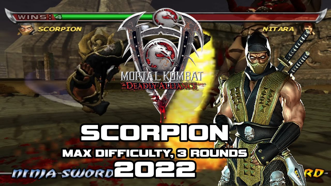Mortal Kombat Deadly Alliance 2022 (PS2): Scorpion on Max, 3 Rounds