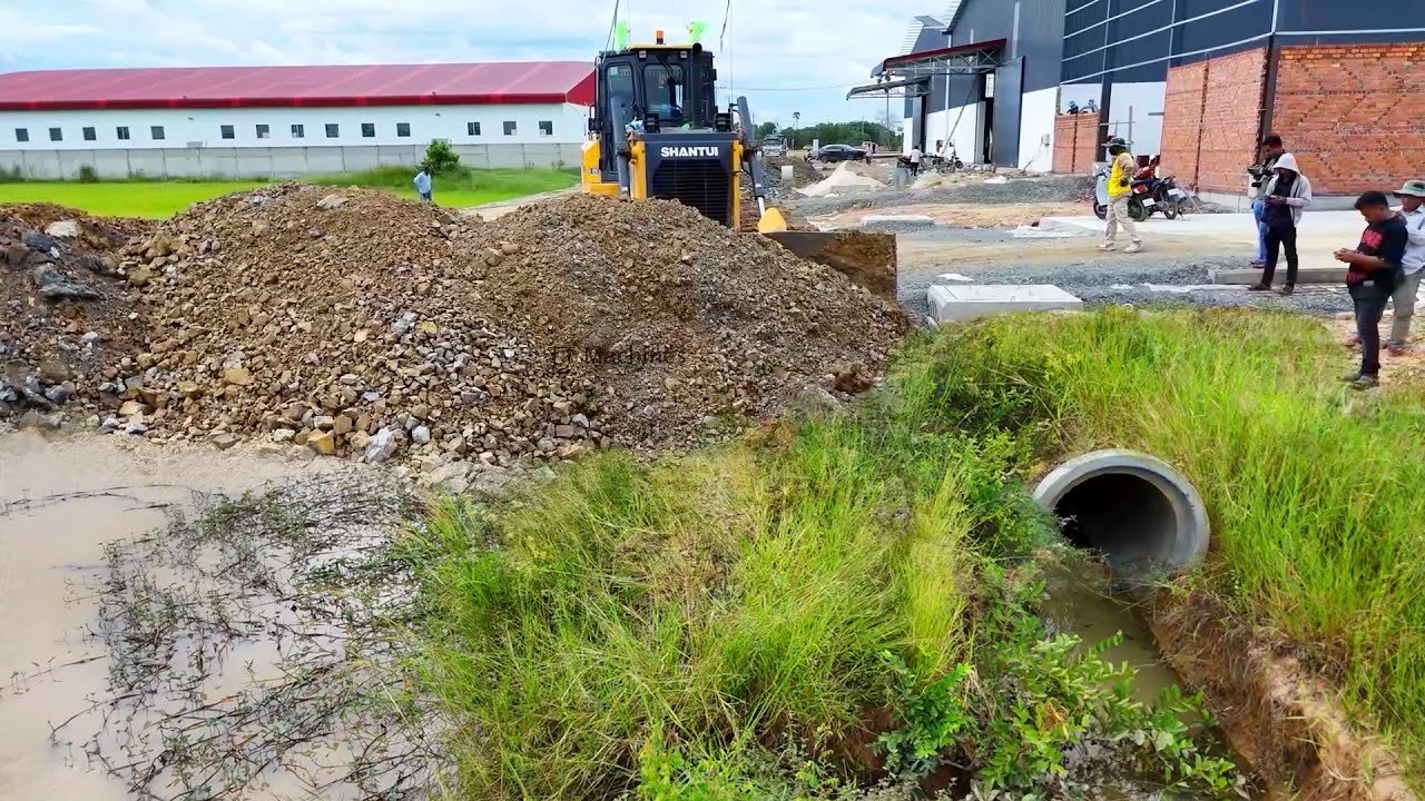 project2 Of New Model Shatui CH17C3 Pro Build New Foundation Village Road On Rice Field & Dump Truck