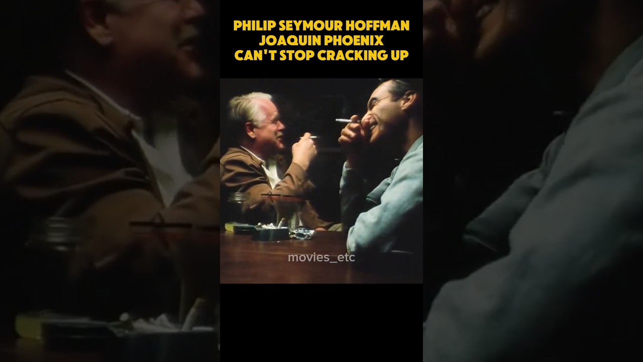 Philip Seymour Hoffman and Joaquin Phoenix can't get thru this scene 🤣 #themaster