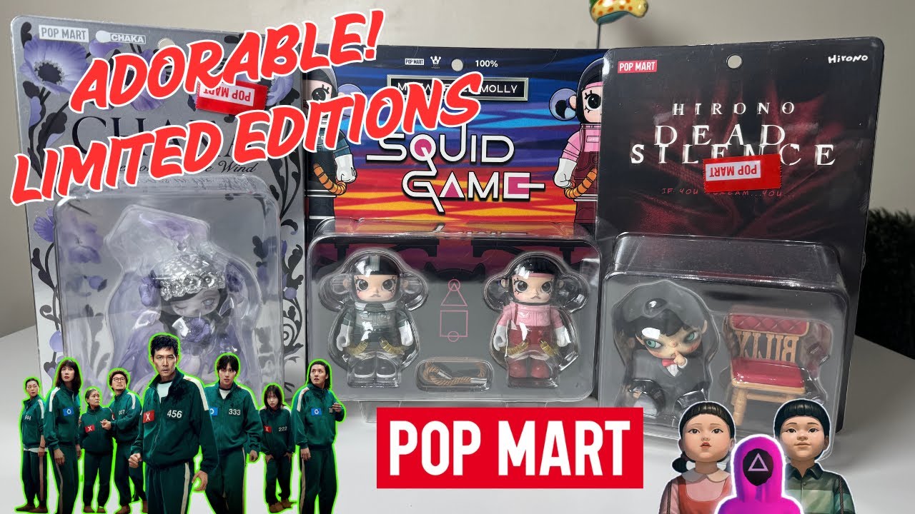 Unboxing PopMart Limited Editions: Hirono. Chaka, Mega Space Molly 100% Squid Game