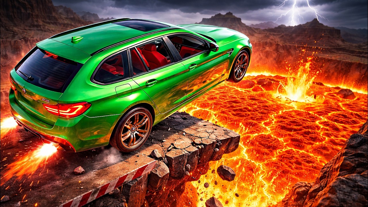🌋 BIG vs SMALL Cars vs Leap Of Death — Part 18 | EPIC LAVA PIT DESTRUCTION 🔥