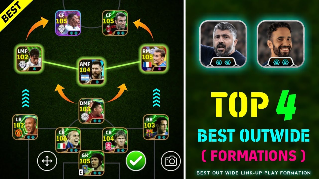 Топ-4 лучших расстановок на флангах в eFootball 2026 🥶 Дженнаро Гаттузо: комбинация на флангах