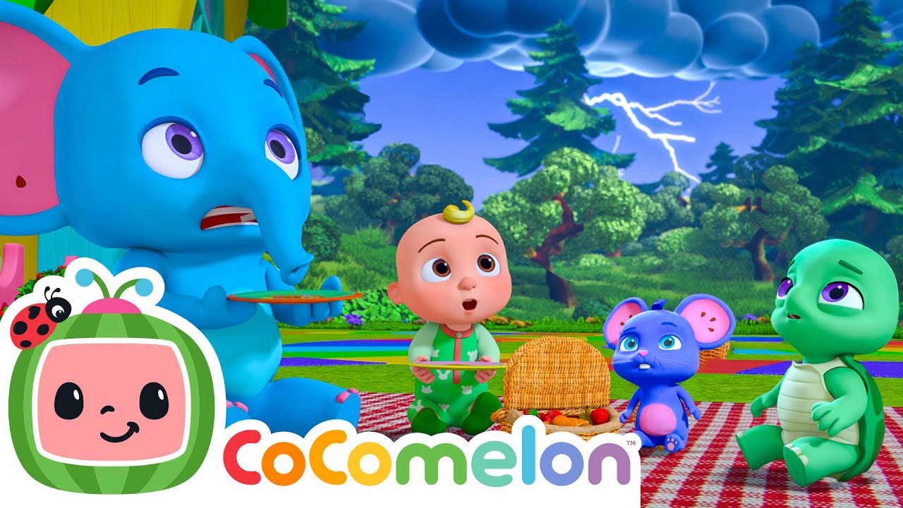 Rain Rain Go Away 🌧️ I Hear Thunder ⛈️ CoComelon JJ's Animal Time | Animal Songs