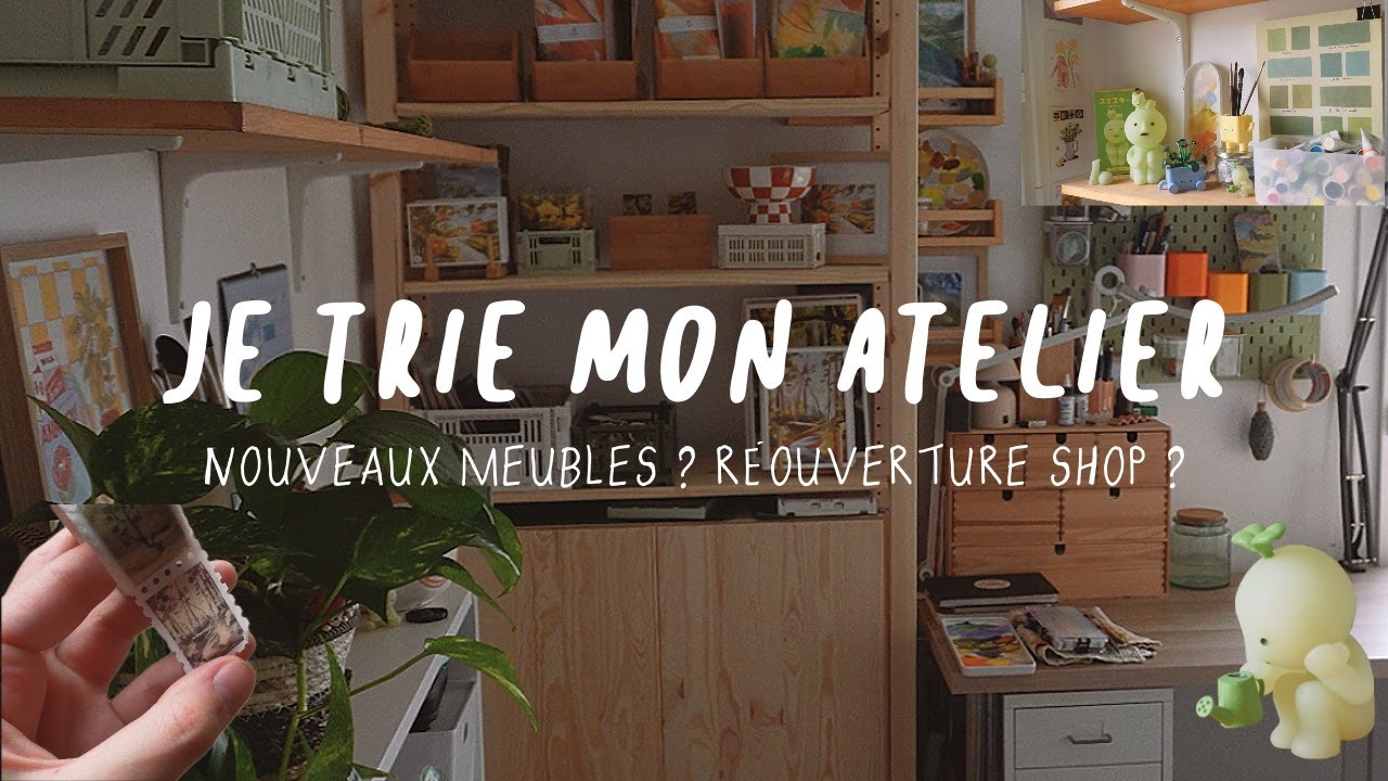 JE TRIE MON ATELIER D'ART ! Nouveaux meubles + art studio tour 2026
