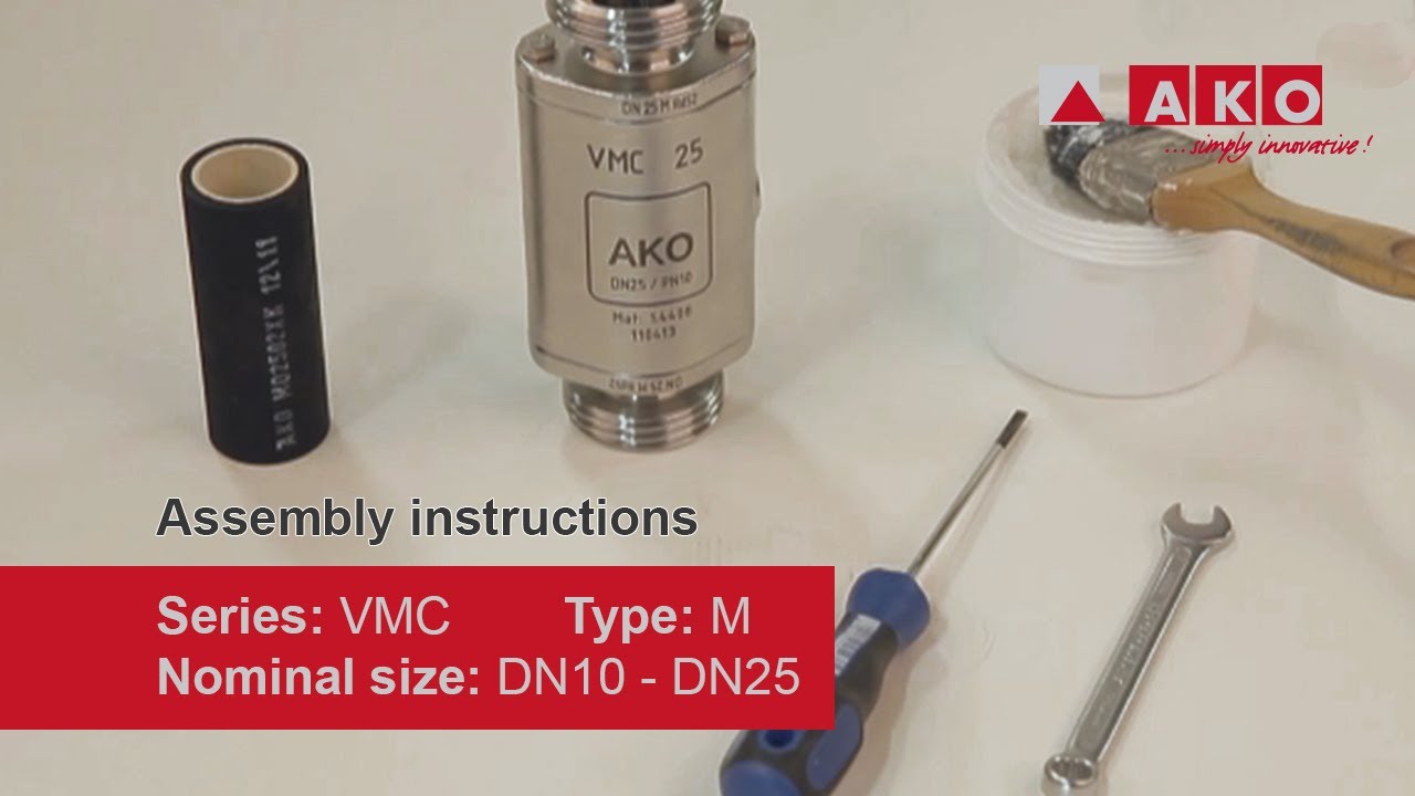 Sleeve replacement for AKO pinch valve (pneumatic), VMC series, type M, DN10, DN15, DN20, and DN25