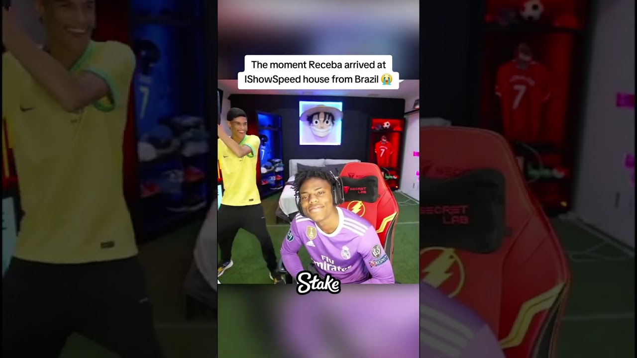 The moment Receba arrived at ShowSpeed house from Brazil 😭😹#ishowspeed #receba