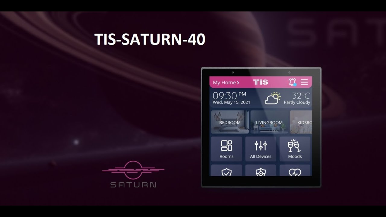 TIS-SATURN-40 новая интерактивная панель управления для умного дома. Работает по проводам и WiFi