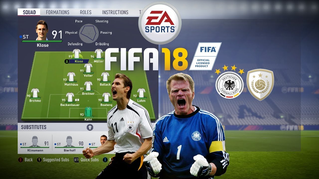 FIFA 18 | NEW GERMANY ICONS | Legends Team | ft. Beckenbauer, Kahn, Klose etc. | with Game Faces