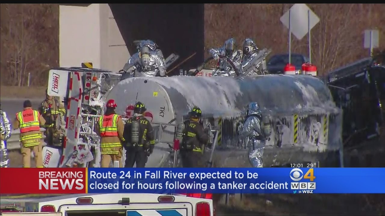 Route 24 In Fall River Shut Down After Deadly Gas Tanker Rollover