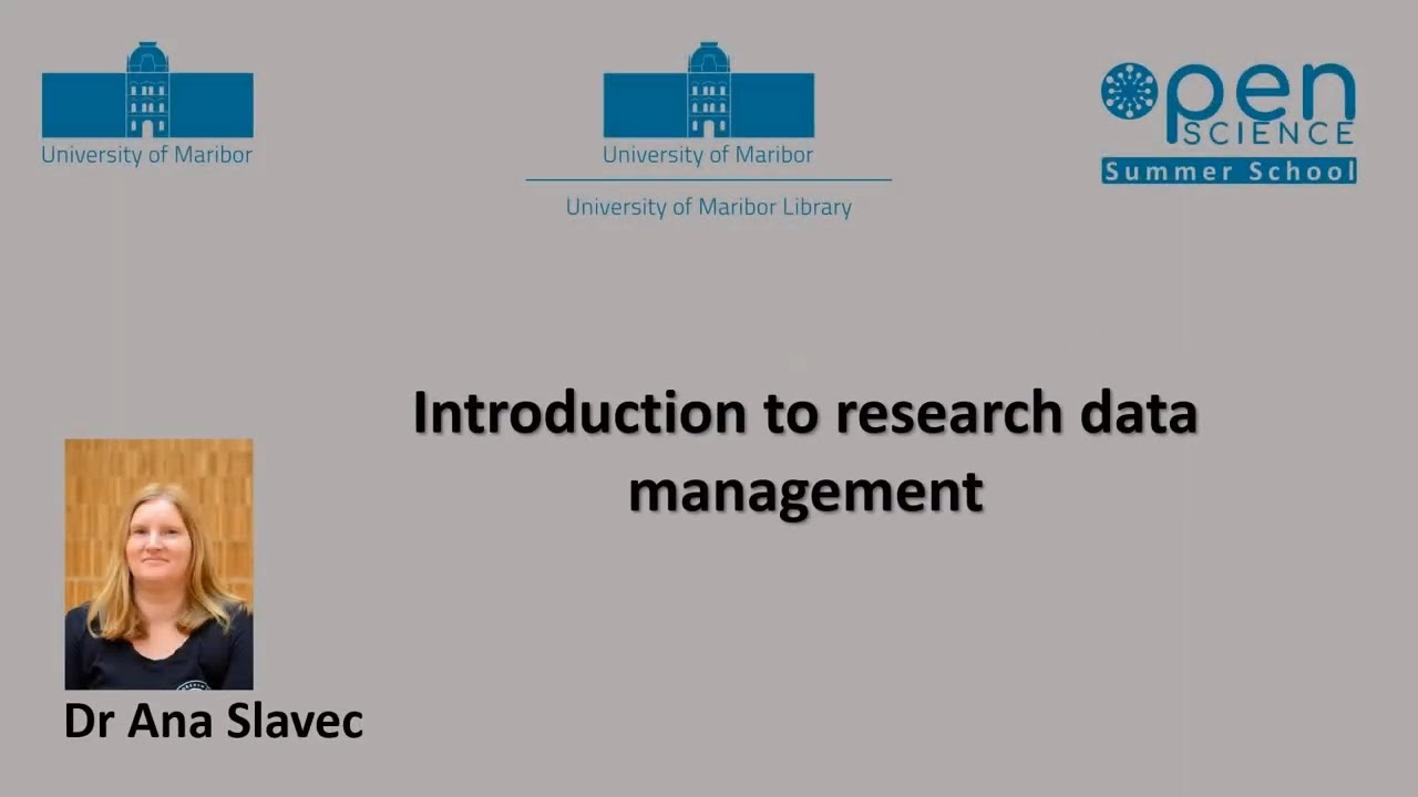Introduction to research data management (Ana Slavec)