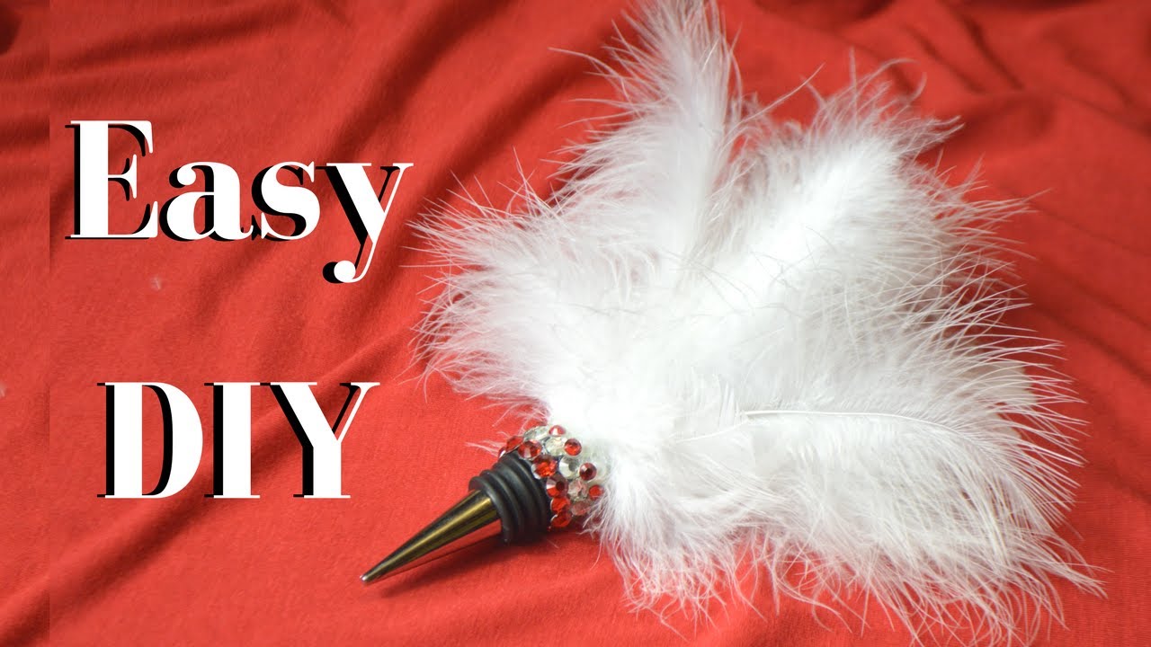 Feather & Bling Wine Stopper Easy DIY