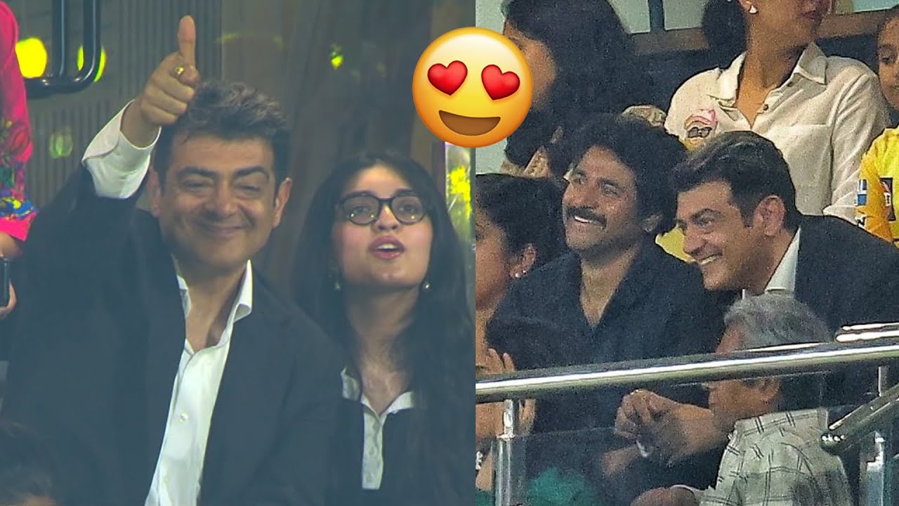 Ajith Kumar With Family @Chepauk Stadium | Siva Karthikeyan, MS Dhoni