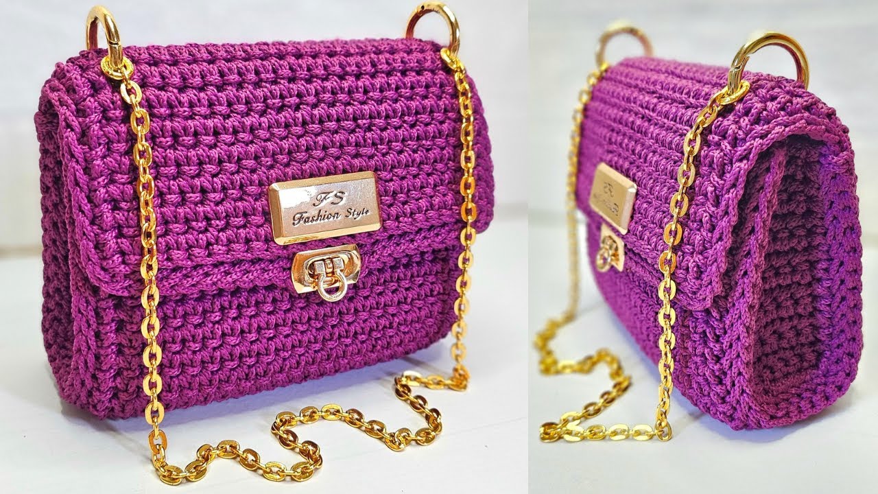 Beautiful structured crochet bag | TUTORIAL