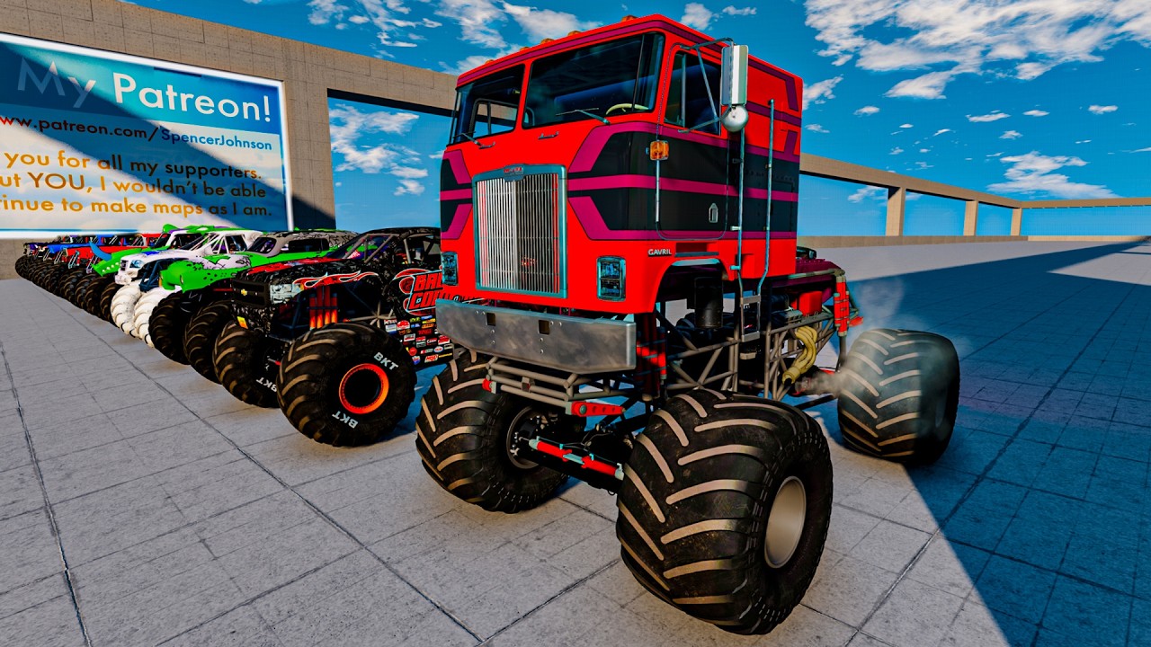 Epic High Speed monster trucks jumps stunt & crashes #11 | BeamNG Drive