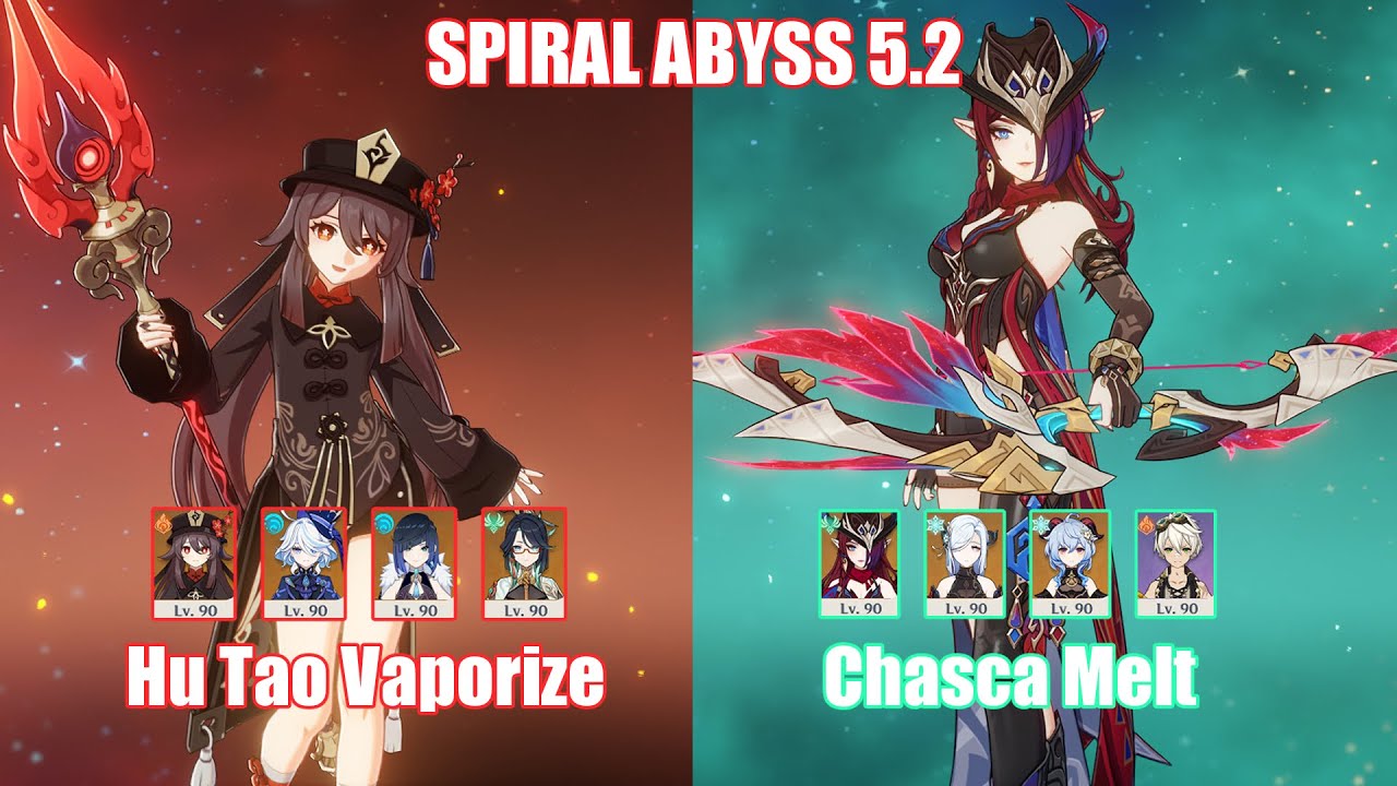 C0 Hu Tao Vaporize & C0 Chasca Melt | Spiral Abyss 5.2 | Genshin Impact