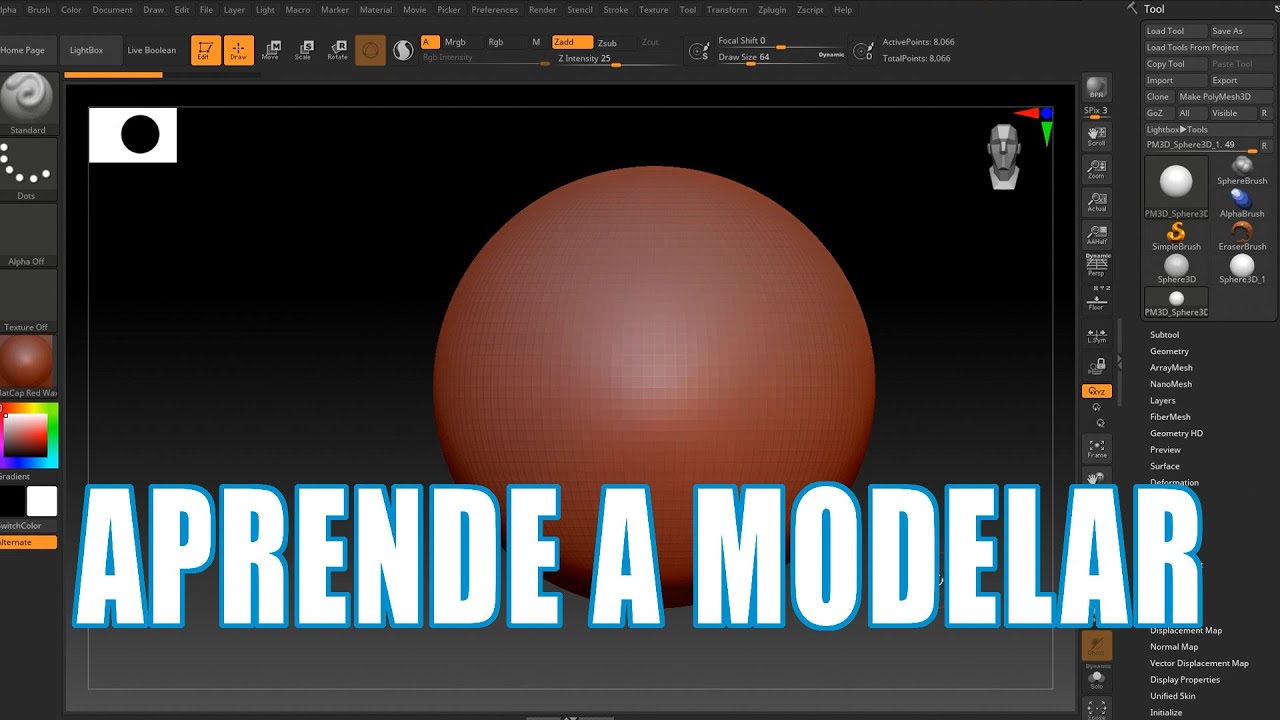 Curso ZBRUSH (1) Aprende a modelar - Dynamesh - Interfaz - Cámara
