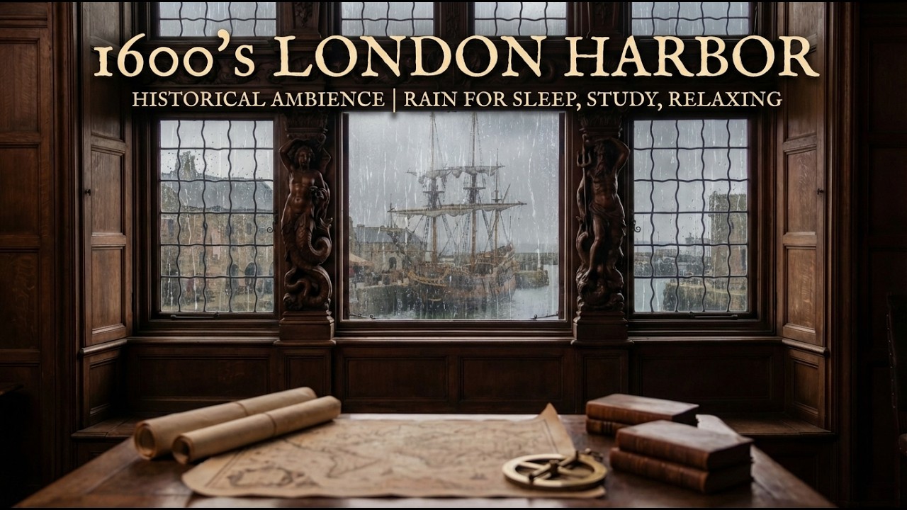 1600's London Harbor under the Rain | Historical Ambience for Sleep, Study, Relaxing