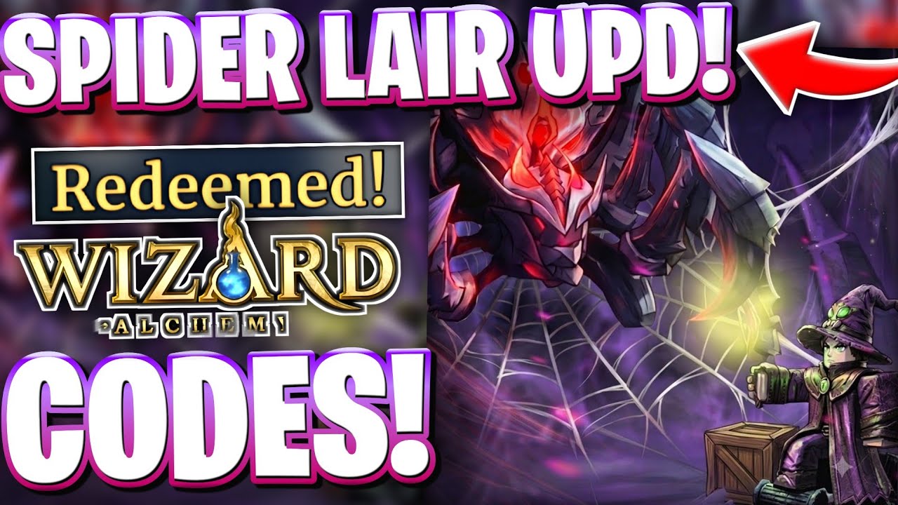 🕸️*SPIDER UPD* ROBLOX WIZARD ALCHEMY CODES! ALL NEWLY SPIDER LAIR UPDATE CODES FOR WIZARD ALCHEMY