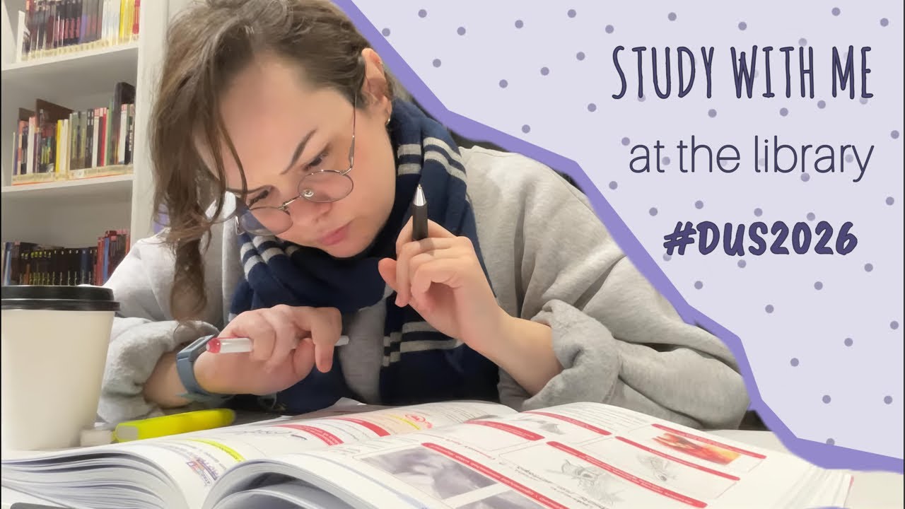Benime kütüphanede #DUS çalış! #studywithme  at the library | ortam sesli | background noise