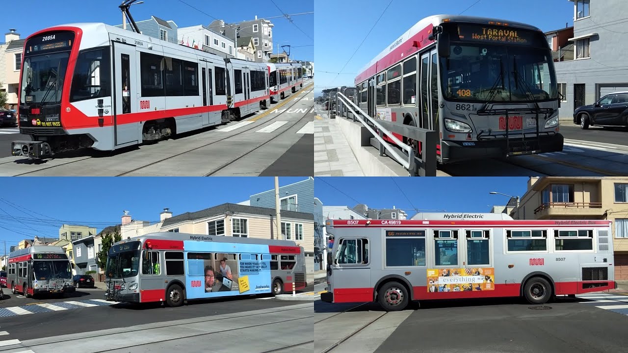 SF Muni L Taraval Buses, Test Trains, and 66 Quintara Buses at Taraval & 30th Ave 9/27/24