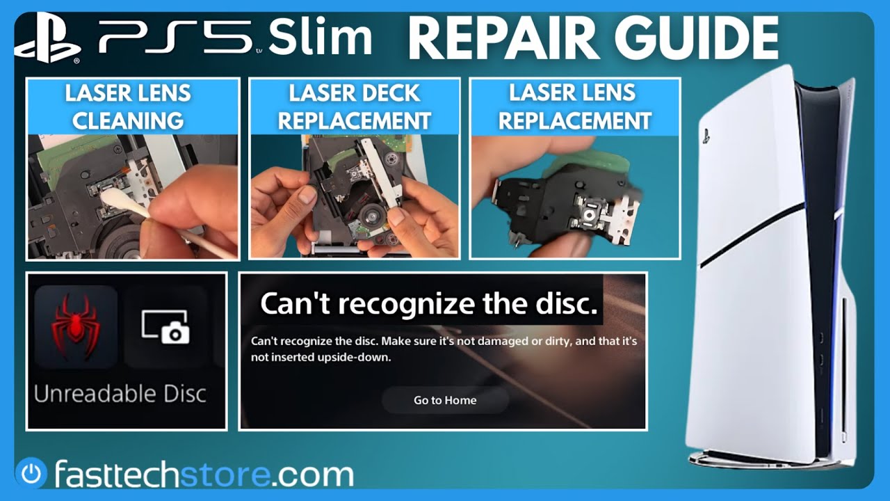 PlayStation 5 Slim Unreadable Disc Error Repair Guide (Laser Cleaning & Replacement)