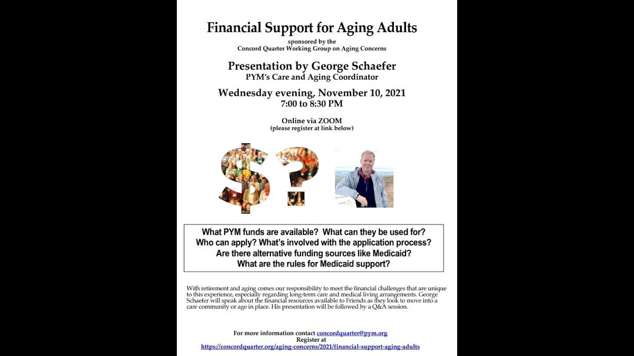 Aging and Finances Workshop with George Schaefer November 2021