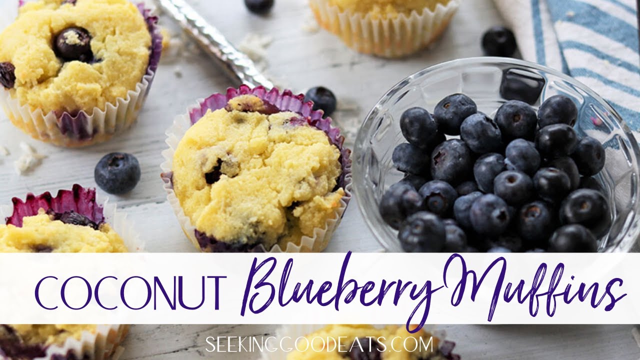 Blueberry Coconut Flour Muffins (Sugar Free, Low Carb)