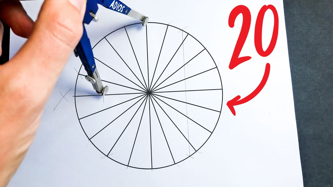 Как разделить круг на 20 равных частей